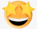 Emoji 077 Laughing With Star Shaped Eyes 3D модель