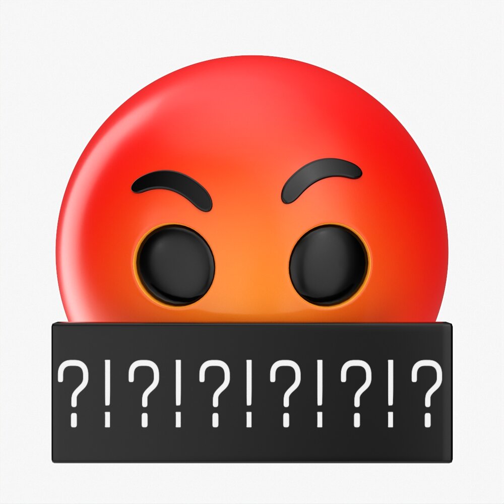 Emoji 078 Angry With Mouth Covered 3D 모델 