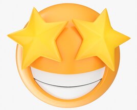 Emoji 079 Laughing With Star Shaped Eyes 3D-Modell