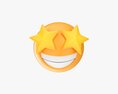 Emoji 079 Laughing With Star Shaped Eyes 3Dモデル
