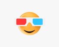 Emoji 081 Smiling With Rectangular Glasses 3D-Modell