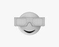 Emoji 081 Smiling With Rectangular Glasses 3D-Modell