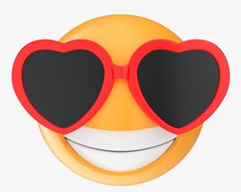 Emoji 082 Laughing With Heart Shaped Glasses Modèle 3D