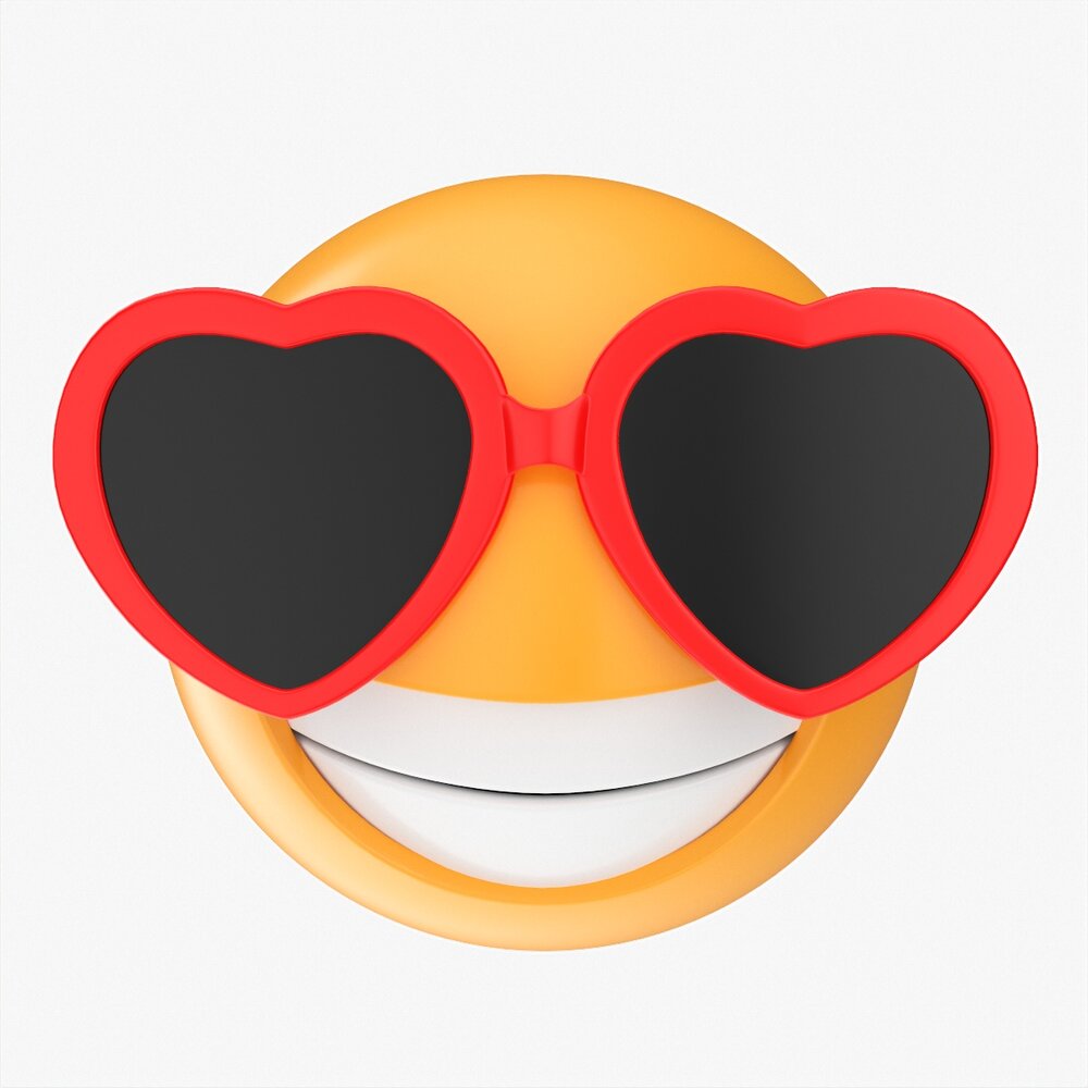 Emoji 082 Laughing With Heart Shaped Glasses 3D 모델 