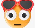 Emoji 083 With Protruding Eyes And Heart Shaped Glasses Modello 3D