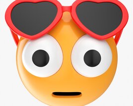 Emoji 083 With Protruding Eyes And Heart Shaped Glasses 3D model