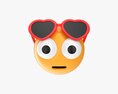 Emoji 083 With Protruding Eyes And Heart Shaped Glasses Modello 3D