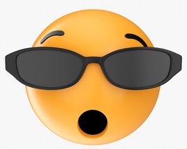 Emoji 084 Speechless With Oval Glasses Modelo 3d