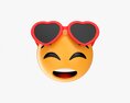 Emoji 085 Fearful With Closed Eyes And Heart Shaped Flasses 3D модель