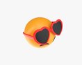 Emoji 085 Fearful With Closed Eyes And Heart Shaped Flasses 3d model
