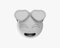 Emoji 085 Fearful With Closed Eyes And Heart Shaped Flasses Modello 3D