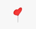 Lollipop Red Heart Candy 3D 모델 