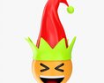 Emoji 090  Laughing With Elf Hat 3Dモデル