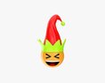 Emoji 090  Laughing With Elf Hat 3D-Modell