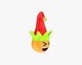 Emoji 090  Laughing With Elf Hat 3D-Modell