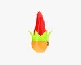 Emoji 090  Laughing With Elf Hat Modello 3D