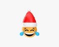 Emoji 091  Laughing With Santa Hat Modèle 3d