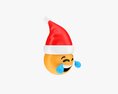 Emoji 091  Laughing With Santa Hat 3D 모델 