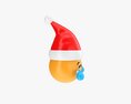 Emoji 091  Laughing With Santa Hat Modello 3D