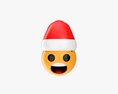 Emoji 092  Fearful With Santa Hat Modelo 3D