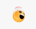 Emoji 092  Fearful With Santa Hat 3d model