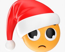 Emoji 093 Disappointed With Santa Hat Modèle 3D