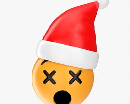 Emoji 094 Dizzy With Santa Hat 3D модель