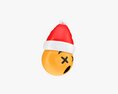 Emoji 094 Dizzy With Santa Hat 3D 모델 