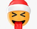 Emoji 095 With Closed Eyes Stuck-Out Tongue And Santa Hat Modèle 3d