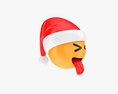 Emoji 095 With Closed Eyes Stuck-Out Tongue And Santa Hat Modelo 3d
