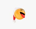 Emoji 095 With Closed Eyes Stuck-Out Tongue And Santa Hat Modelo 3D