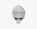 Emoji 095 With Closed Eyes Stuck-Out Tongue And Santa Hat 3D модель