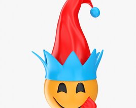Emoji 096 Yum With Elf Hat 3D 모델 
