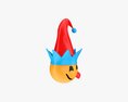 Emoji 096 Yum With Elf Hat 3Dモデル