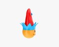 Emoji 096 Yum With Elf Hat Modello 3D