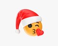 Emoji 097 Kissing Heart With Santa Hat 3d model