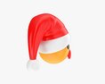 Emoji 097 Kissing Heart With Santa Hat Modèle 3d