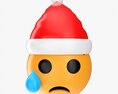 Emoji 098 Crying With Tear And Santa Hat Modelo 3d