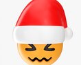 Emoji 099 Confounded With Santa Hat 3d model