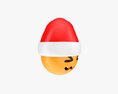 Emoji 099 Confounded With Santa Hat Modelo 3d