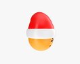 Emoji 099 Confounded With Santa Hat 3D 모델 