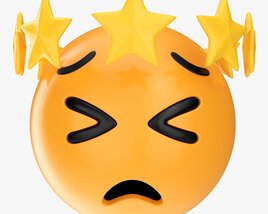 Emoji 100 Tired With Star Shaped Tiara Modelo 3D