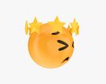 Emoji 100 Tired With Star Shaped Tiara 3D 모델 