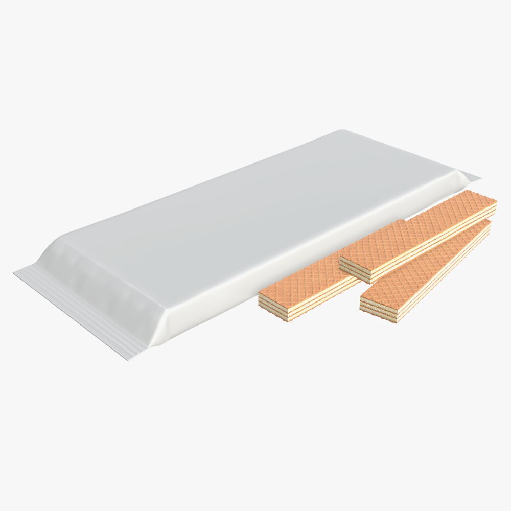 Blank Package With Waffle Cake 05 3D model