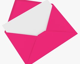Envelope Mockup 05 Open Pink 3D model