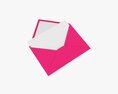 Envelope Mockup 05 Open Pink White 3D模型