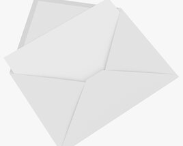 Envelope Mockup 05 Open White Modèle 3D