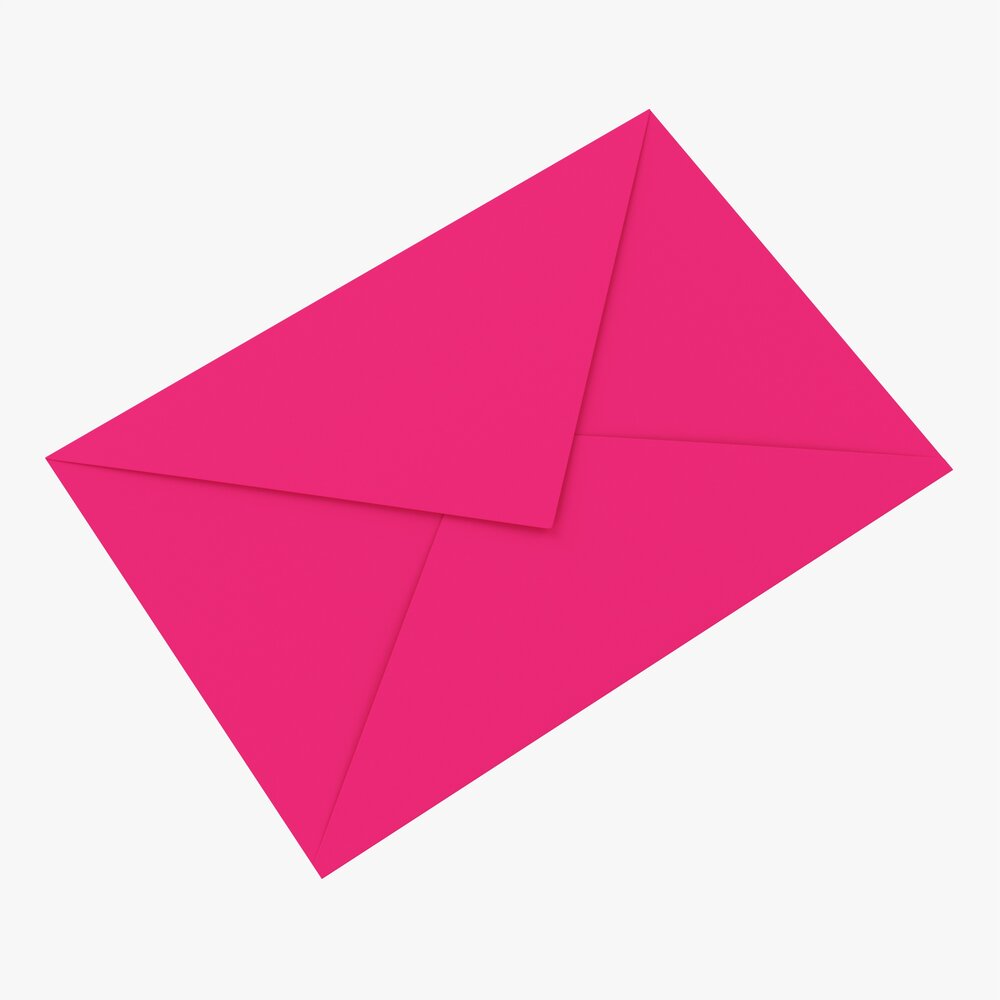 Envelope Mockup 05 Pink Modèle 3D
