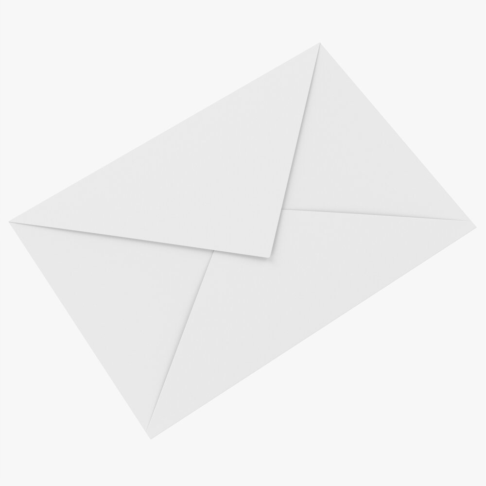 Envelope Mockup 05 White 3D модель