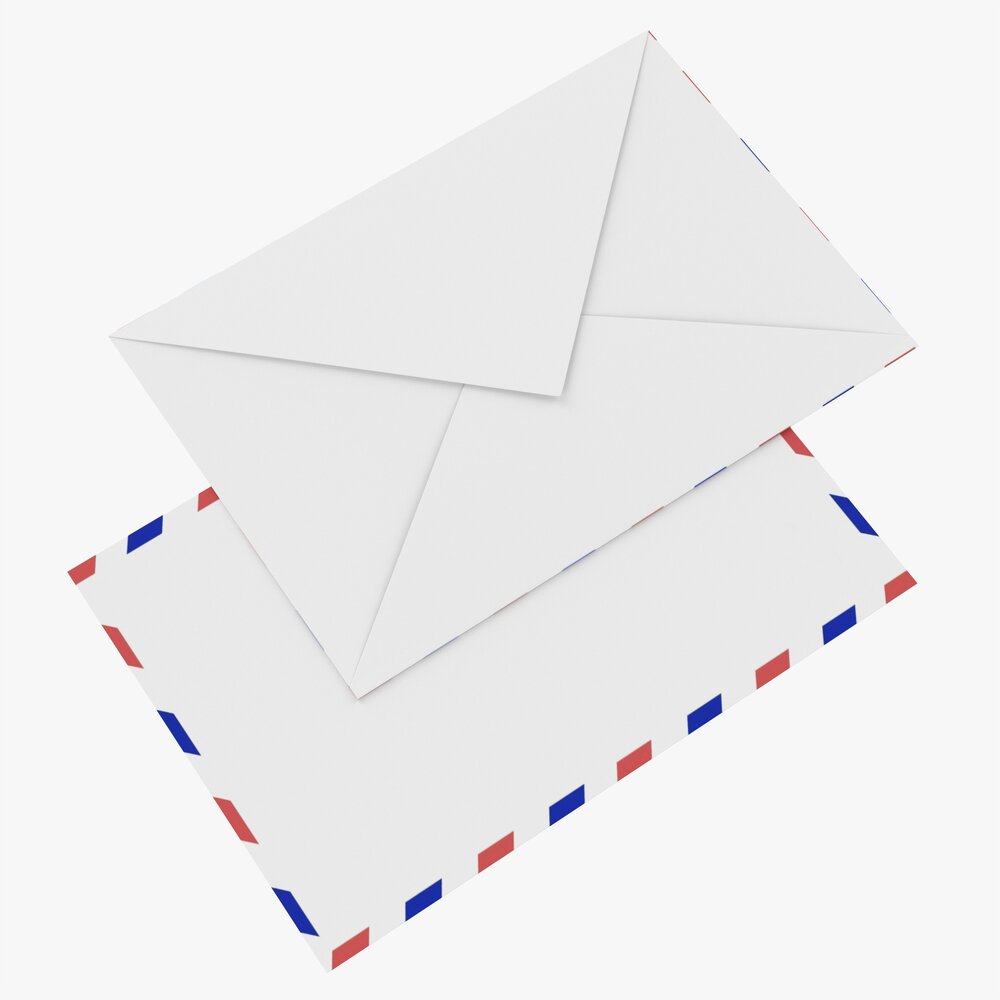 Envelope Mockup 05 White V2 Modèle 3d
